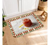 Italian Cuisine - Tapetes de cocina para piso, tapetes suaves vintage con patrón de tomates, acolchados con resorte, cómodos, lavables, para fregaderos de cocina, lavandería, baño, 20 x 31 pulgadas