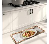 Italian Cuisine - Tapetes de cocina para piso, tapetes suaves vintage con patrón de tomates, acolchados con resorte, cómodos, lavables, para fregaderos de cocina, lavandería, baño, 16 x 47 pulgadas