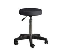 Italian Design - Taburete peluqueria, Taburete Giratorio con Ruedas, Color Negro - Dimensiones 52x32x69 cm