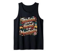 Italian from My Head To My Meatballs Comida Pasta - Camiseta sin Mangas