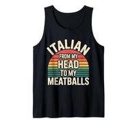 Italian from My Head To My Meatballs Comida Pasta - Camiseta sin Mangas