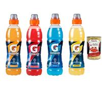 Italian Gourmet - Bebida isotónica deportiva mixta 4 variedades 48 × 500 ml - Bebida electrolítica para energía y rendimiento - Bebida de hidratación para deportes + Polpa italiana gourmet