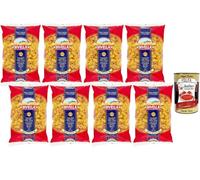 Italian Gourmet Bundle 8x Mezzi Rigatoni 500g + Italian Gourmet Polpa - Fideos tubulares cortos italianos de sémola de trigo duro, pasta estriada para salsa de tomate, cazuela, ragú y cocina