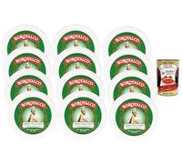 Italian Gourmet Bundle - Crema Vellutante de Borotalco 12 x 150 g, crema corporal con aroma clásico para el cuidado de la piel suave y aterciopelada desde 1904 + Polpa italiana gourmet