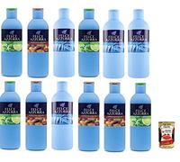 Italian Gourmet bundle - Gel de ducha para Felce Azzurra Mix 12 x 650 ml Classico Bergamota, jazmín Amber Argán, cuidado familiar de Italia + Polpa italiana gourmet