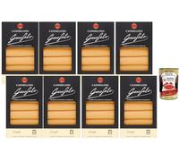 Italian Gourmet Canneloni 8 x 250 g - Rollos de pasta italiana para rellenar, ideal para platos al horno con ragú, ricotta y espinacas, perfecto con salsa de tomate + Polpa italiana gourmet