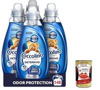 Italian Gourmet Detersivo Bucato Odor Protection 37 lavados 4 x 1480 ml | Detergente líquido para lavadora, perfume fresco, protege la ropa, peso neto total 5,92 L + pulpa gratuita 400 g
