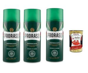 Italian Gourmet - Espuma de afeitar refrescante (3 x 400 ml, eucalipto y | 3 x 400 ml de espuma de afeitar refrescante con aceite de eucalipto y mentol para el afeitado en húmedo