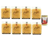 Italian Gourmet Farfalline Pasta 8 x 500 g - Pequeña pasta de grano de trigo duro, ideal para ensalada de pasta y salsas, suministro familiar (4 kg) + Polpa italiana gourmet