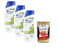 Italian Gourmet H&S Champú 1 en 1 Apple Fresh, champú anticaspa, 3 x 250 ml + Polpa Italian Gourmet 400 gr