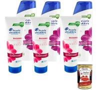 Italian Gourmet H&S Lisci & Setosi Champú y Balsamo Set, cuidado del cabello anticaspa para cabello liso y sedoso, 3 x 250 ml champú y 3 acondicionadores de 220 ml, + Polpa Italian Gourmet 400 gr