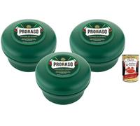 Italian Gourmet - Jabón de afeitar (3 x 150 ml, 450 ml, refrescante con | 3 x 150 ml refrescante jabón de afeitar para el afeitado en húmedo, con aceite de eucalipto y mentol