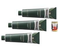 Italian Gourmet - Jabón de afeitar (3 x 150 ml, eucalipto y mentol y polpa) | Crema de afeitar refrescante con aceite de eucalipto y mentol para el afeitado húmedo, 450 ml en total + Polpa italiana