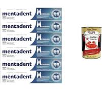 Italian Gourmet Mentadent Microgranuli - Pasta dental (6 x 75 ml, limpieza profunda, antibacteriana, clínicamente probada, contra la placa y el mal aliento, Polpa italiana Gourmet