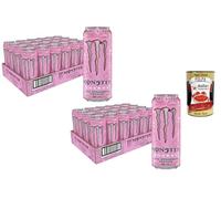 Italian Gourmet Monster Energy Ultra Strawberry Dreams Zero Azúcar 48 x 500 ml Energy Drink Paquete a granel + Pulpa de Tomate Italian Gourmet Polpa 100% Italiana