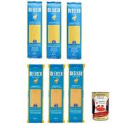 Italian Gourmet - Pack de prueba para espaguetis e linguine (6 x 500 g) | De semola de trigo duro, trafilata al bronzo, resistente a la ebullición para platos al dente, peso neto total 3 kg + pulpa