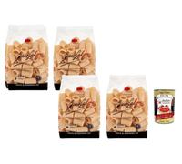 Italian Gourmet Pasta di Gragnano IGP Gigantoni 4 x 500 g de emola de trigo duro, estirada en bronce y secado lento, extra resistente a mordeduras, ideal para rago, sugo y platos de horno + Polpa