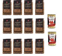 Italian Gourmet Pasta Integrale Fusilli N° 28, Grano entero, 12 x 500 g, Bronce