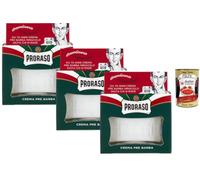 Italian Gourmet Pre-Shave Crema 3 x 100 ml preparación de afeitado + Polpa | 3 x 100 ml Crema Pre-Shave para la preparación de la piel antes del afeitado, ideal para el afeitado húmedo clásico y el