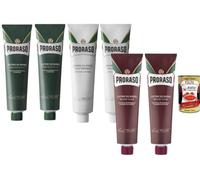 Italian Gourmet Sapone da barba Crema de afeitar Mix 6 x 150 ml 3 variantes | Crema de afeitar 6 x 150 ml en la mezcla: 2 refrescantes, 2 sensibles, 2 para barbas duras, un total de 900 ml + Polpa