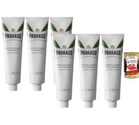 Italian Gourmet Sensitive - Crema de afeitar (6 x 150 ml, avena y té verde | Crema de afeitar para pieles sensibles con avena y té verde para el afeitado húmedo, un total de 900 ml + Polpa Italian