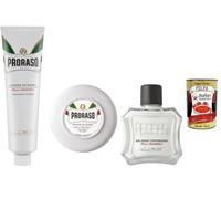 Italian Gourmet Sensitive - Juego de afeitado (2 x 150 ml, bálsamo de 100 | Crema de afeitar de 150 ml + jabón de afeitar de 150 ml + bálsamo para después del afeitado 100 ml para pieles sensibles con