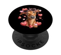 Italian Greyhound Dog Iggy - Gafas de Sol para el día de San Valentín PopSockets PopGrip Adhesivo