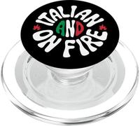 Italian & On Fire - Bandera de Italia Colores Fitness Motivación PopSockets PopGrip para MagSafe