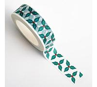 Italian Options Cinta adhesiva Washi de Navidad para acebo y bayas (15 mm x 10 metros)