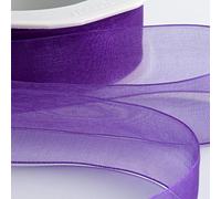 Italian Options Cinta de gasa de organza 7 mm x 50 metros, color morado