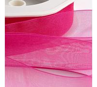 Italian Options Cinta de organza de gasa, rollo de 25 mm x 20 m, color rosa azalea
