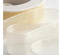Italian Options Cinta de organza de gasa, rollo de 38 mm x 20 m, color crema