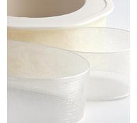 Italian Options Rollo de cinta de gasa de organza, 38 mm x 20 m, color marfil pálido