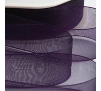 Italian Options Rollo de cinta de gasa de organza, 38 mm x 20 m, color berenjena