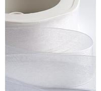 Italian Options Rollo de cinta de gasa de organza, 38 mm x 20 m, color blanco