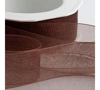 Italian Options Rollo de cinta de gasa de organza, 38 mm x 20 m, color marrón