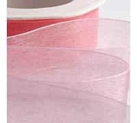 Italian Options Rollo de cinta de gasa de organza, 38 mm x 20 m, color rosa