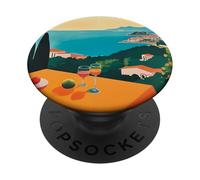 Italian Village Cocktail by The Sea Amalfi Summer Art PopSockets PopGrip Adhesivo