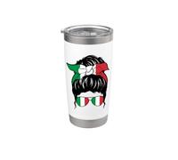Italiana Chica Italia Bandera Italiana Italia Ragazza Italiana Vaso térmico de acero inoxidable de doble pared