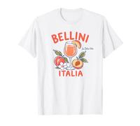 Italiano Bellini Peach Cocktail Coastal Resort Tema de Viaje Camiseta