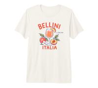 Italiano Bellini Peach Cocktail Coastal Resort Tema de Viaje Camiseta Premium