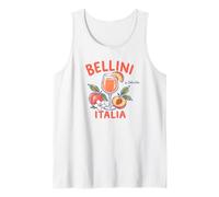 Italiano Bellini Peach Cocktail Coastal Resort Tema de Viaje Camiseta sin Mangas