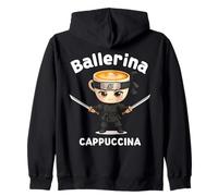 Italiano Brainrot Meme Bailarina Capuchino en Forma Asesino Sudadera con Capucha