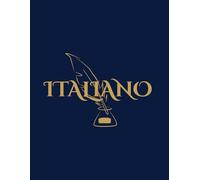 Italiano: Italiano - Edizione Piuma d'oro - Quaderno per appunti di alta qualità con copertina blu e dettagli dorati