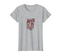 Italianos para Mujeres Made In Italy Rama de Olivo patriótica Camiseta, Mujer, Gris Jaspeado, S
