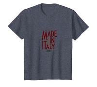 Italianos para Mujeres Made In Italy Rama de Olivo patriótica Camiseta, Niños, Azul Jaspeado, 3 años