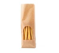 Italpak Bolsas para Alimentos con Fondo Cuadrado de Papel con Ventana Transparente, 12 + 7 x 37 cm, 50 Unidades
