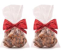 Italpak Bolsas transparentes para alimentos con lunares 50 unidades, bolsas de peladillas, color blanco, 10 x 20 cm (Paquete de 2)