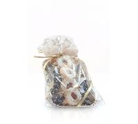 Italpak Bolsas Transparentes para Alimentos Dulces, Sobres, Galletas, Dulces, Regalos, Bolsas navideñas, Polipropileno, Dorado/Blanco, 15 x 25 cm, 50 Unidades