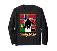 Italy 2026 Curling Norway and Italy Flag 2026 Winter Sports Manga Larga